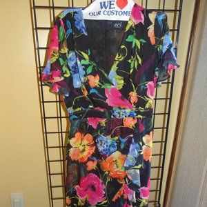 ECI New York Floral Dress | Black/Multicolor | Sz: 8